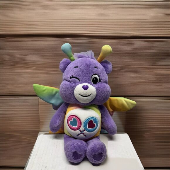 Care Bears Share Bear Butterfly Plush Soft Toy Stuffed Animal  Basic Fun - Picture 1 of 8